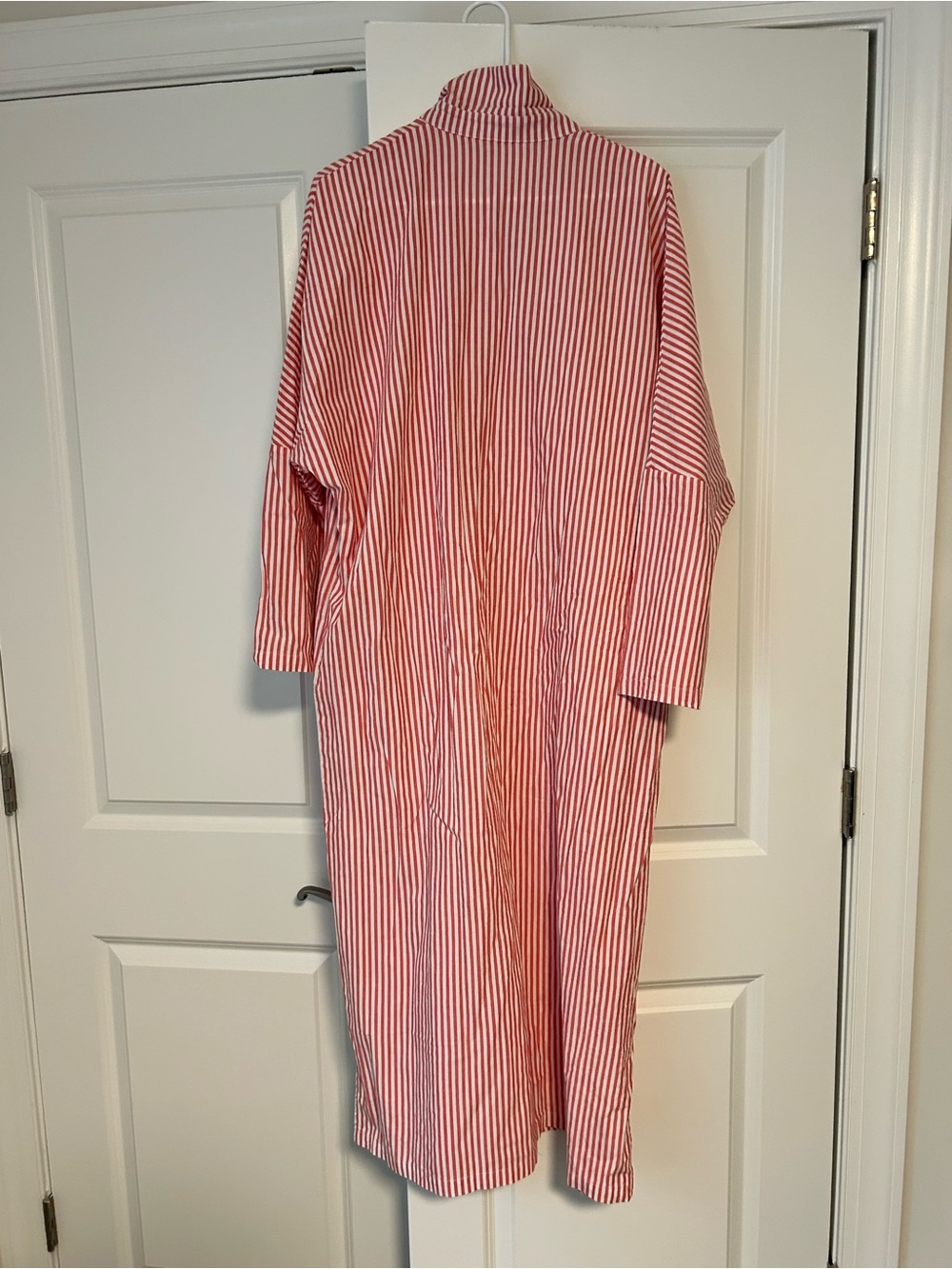 Red and White Striped Maxi Dress